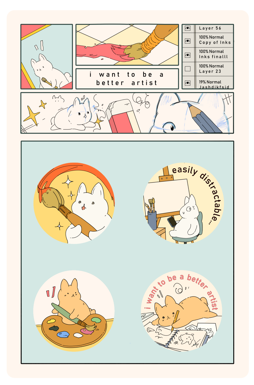 I Want To Be A Better Artist Button Pack