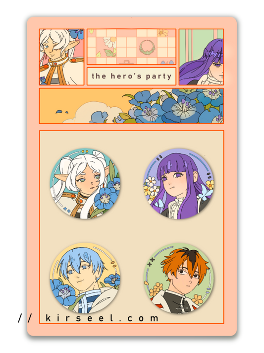 [Pre-Order] Hero's Party Button Pack