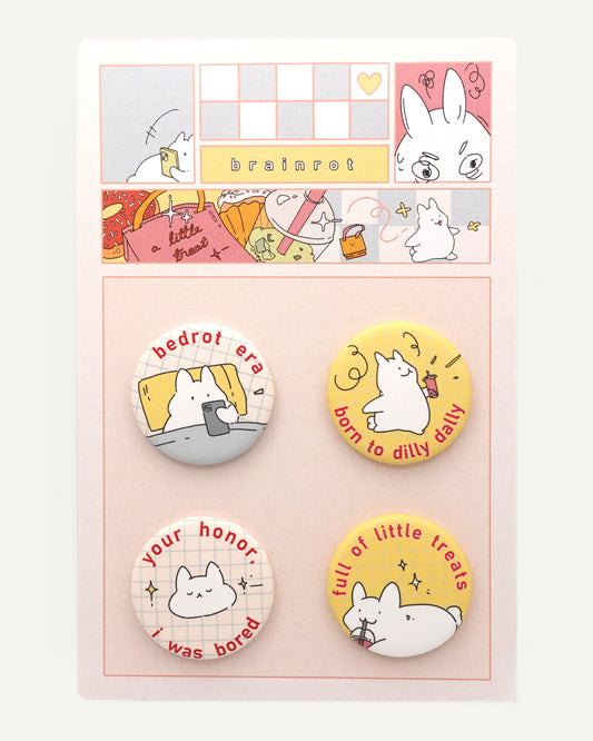 Brainrot Bunnies Button Pack